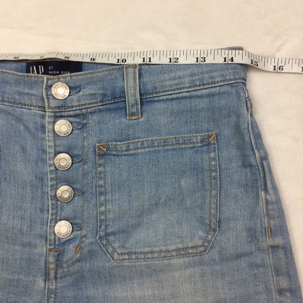 Gap High-Rise Shorts Button Fly Thin Denim - Picture 6 of 8